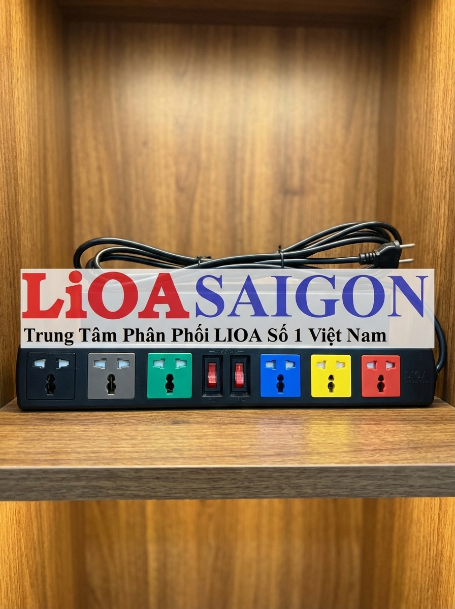 Ổ CẮM LiOA 6D52N (6 LỖ - DÂY 5 MÉT)